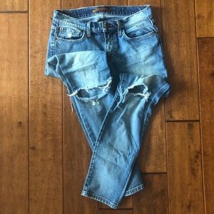 Ripped light washed denim